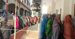 রাজশাহীতে ভোটকেন্দ্রে দীর্ঘ হচ্ছে ভোটারদের সারি